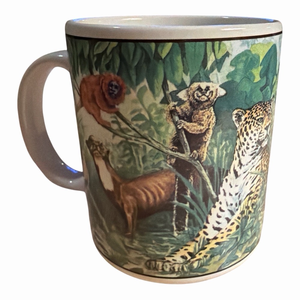 Vintage Otagiri Rain Forest Mug Kurt R Kress Stanley Papel Japan Jungle Animals